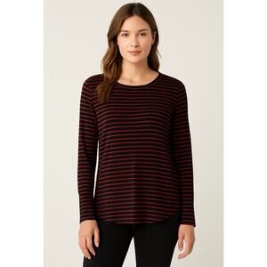 Liverpool Los Angeles XL Black Red Stripe Long Sleeve Top NWT Visco Elastane